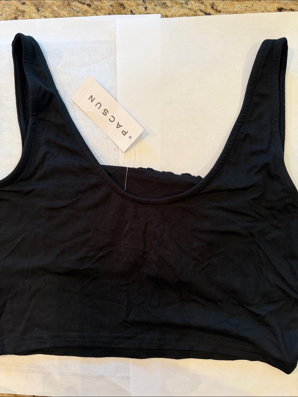 PacSun Black Scoop Crop Tank - Picture 2 of 3